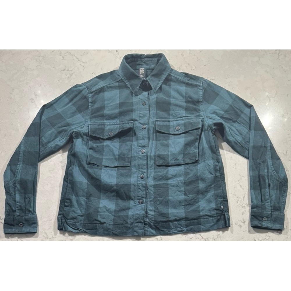 Mountain Hardwear Moiry Shirt Jacket Womens Small Blue Spruce Plaid OL8189
